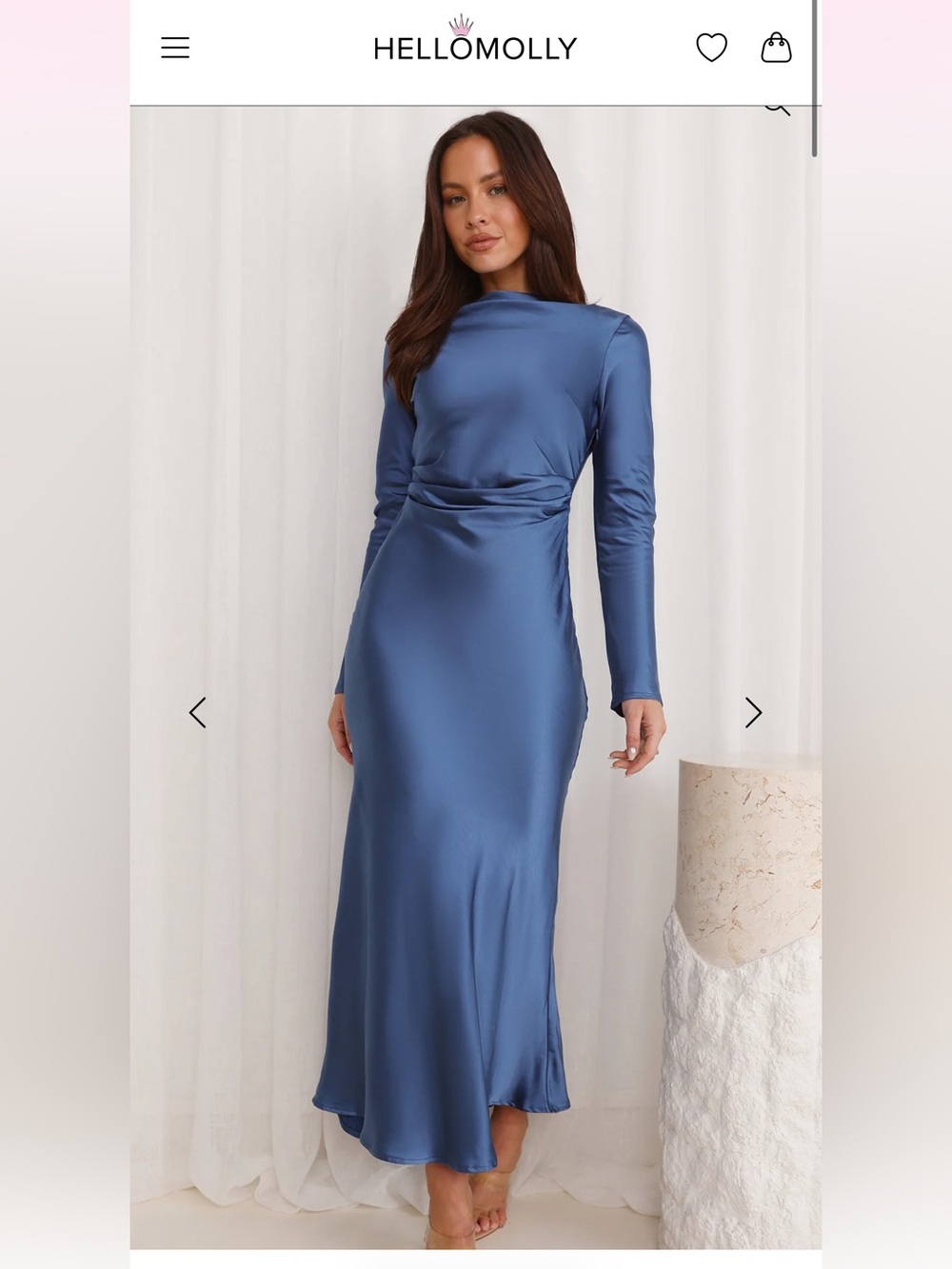 Hello Molly Satin Long Sleeve Maxi Dress